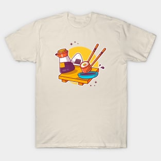 Sushi, Chopstick And Shoyu (3) T-Shirt